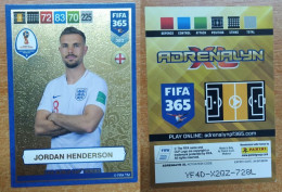 AC - 382 JORDAN HENDERSON  RUSSIA 2018 FIFA WORLD CUP HEROES  PANINI FIFA 365 2019 ADRENALYN TRADING CARD - Trading Cards