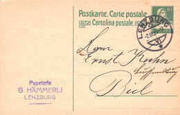 Lenzburg  Papeterie G. Hämmerli Firmen Gewerbestempel Besonderheiten - Stamped Stationery