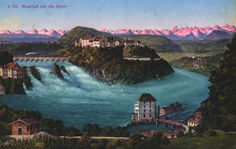 RHINE FALLS, WATERFALL, BRIDGE, ARCHITECTURE, MOUNTAIN, SWITZERLAND, POSTCARD - Altri & Non Classificati