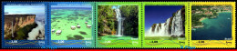 Ref. BR-V2017-14 BRAZIL 2017 - UPAEP, WATERFALL, BEACH,TOURIST ATTRACTIONS, STRIP MNH, TOURISM 5V - Andere & Zonder Classificatie