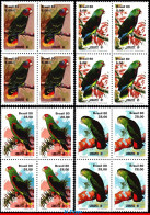 Ref. BR-1715-18-Q BRAZIL 1980 - PARROTS, LUBRAPEX 80PHILATELIC EXHIBITION, BLOCKS MNH, BIRDS 16V Sc# 1715-1718 - Blocks & Kleinbögen