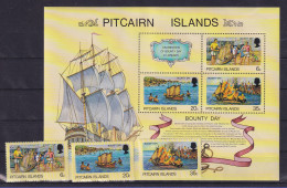 Pitcairn Islands 1978 Bounty Day Mi.-Nr. 174-176, Block 3 Postfrisch ** - Pitcairneilanden