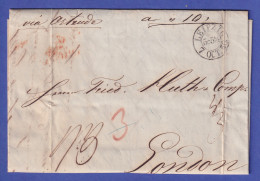 Sachsen Brief Mit Zweikreis-O LEIPZIG Nach London 1850 - Autres & Non Classés