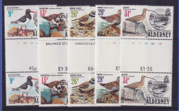 Guernsey Alderney 1984 Seevögel Mi.-Nr. 13-17 Zwischenstegpaare Postfrisch ** - Guernsey