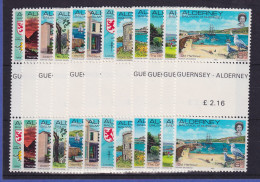 Guernsey Alderney 1983 Landesmotive Mi.-Nr. 1-12 Zwischenstegpaare Postfrisch ** - Guernsey
