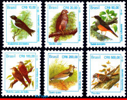 Ref. BR-2443-48 BRAZIL 1994 - ANIMALS & FAUNA, CR$,DEFINITIVE, MI# 2569-2583, SET MNH, BIRDS 6V Sc# 2443-2448 - Unused Stamps