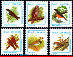 Ref. BR-2443-48 BRAZIL 1994 - ANIMALS & FAUNA, CR$,DEFINITIVE, MI# 2569-2583, SET MNH, BIRDS 6V Sc# 2443-2448 - Ungebraucht