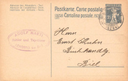 Lengnau B. Biel A. Marti Sttler& Tapezierer  Firmen Gewerbestempel Besonderheiten - Enteros Postales