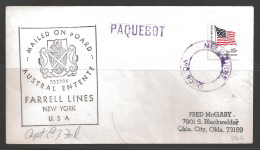 1979 Paquebot Cover, US 15 Cents Flag Stamp Used In Melbourne Australia - Brieven En Documenten