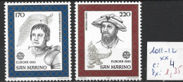 SAINT-MARIN 1011-12 ** Côte 4 € - Unused Stamps