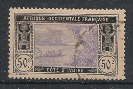 COTE D'IVOIRE - 1913-17 - N°YT. 53 - Lagune Ebrié 50c Noir - Oblitéré / Used - Usati