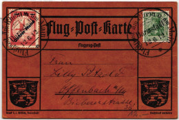 Deutsches Reich IV Auf Postkarte Rhein-Main-Flugpost #NG582 - Otros & Sin Clasificación