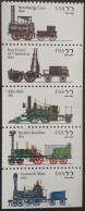 1987 22 Cents Locomotives, Booklet Pane Of 5, MNH - Nuovi
