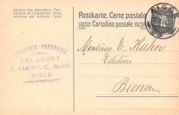 Aigle J.Merle Papeterie &  Buchhandlung  Firmen Gewerbestempel Besonderheiten - Enteros Postales