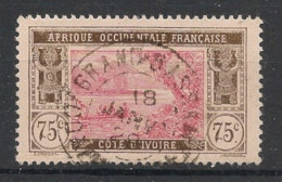 COTE D'IVOIRE - 1913-17 - N°YT. 54 - Lagune Ebrié 75c Brun Et Rose - Oblitéré / Used - Gebruikt