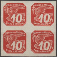 025/ Pof. NV 5, Brownish Red, 4-block - Unused Stamps