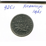 1 FRANC 1961 FRANKREICH FRANCE Französisch Münze #AN304.D.A - 1 Franc