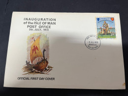 8-5-2024 (4 Z 29)  FDC (Isle Of Man) Europa 1973 - Post Office Inauguaration ( Some Rust ) (19 X 11,5 Cm) With Insert - Man (Ile De)