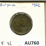 5 STOTINKI 1962 BULGARIA Moneda #AU760.E.A - Bulgarien