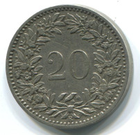 20 RAPPEN 1884 SWITZERLAND Coin #WW1126.U.A - Andere & Zonder Classificatie