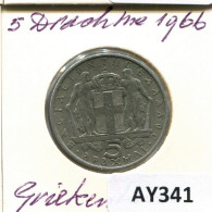 5 DRACHMES 1966 GRÈCE GREECE Pièce #AY341.F.A - Greece