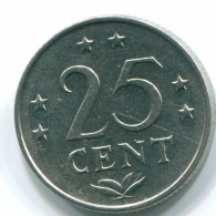 25 CENTS 1971 NIEDERLÄNDISCHE ANTILLEN Nickel Koloniale Münze #S11500.D.A - Antille Olandesi