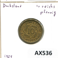 10 REICHSPFENNIG 1925 D DEUTSCHLAND Münze GERMANY #AX536.D.A - 10 Renten- & 10 Reichspfennig