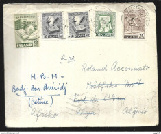 Islande Lettre 1955 Pour Alger - Cartas & Documentos