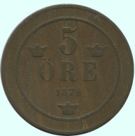 5 ORE 1878 SUECIA SWEDEN Moneda #AC593.2.E.A - Suède