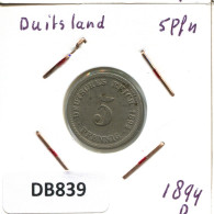 5 PFENNIG 1894 D GERMANY Coin #DB839.U.A - 5 Pfennig
