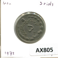 IRAN RIALS 1351 ( 1972 ISLAMIC COIN #AX805.U.A - Irán