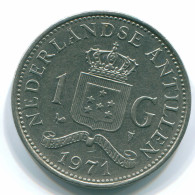 1 GULDEN 1971 NETHERLANDS ANTILLES Nickel Colonial Coin #S11947.U.A - Antille Olandesi