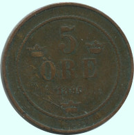 5 ORE 1890 SCHWEDEN SWEDEN Münze #AC638.2.D.A - Zweden