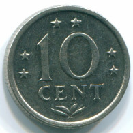 10 CENTS 1971 ANTILLES NÉERLANDAISES Nickel Colonial Pièce #S13439.F.A - Antillas Neerlandesas