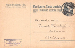 Neuchatel H. Bissat Papeterie & Buchhandlung Firmen Gewerbestempel Besonderheiten - Enteros Postales