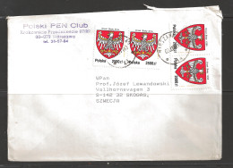 1992 Warsaw, Four 15th Century 2500zt Coat Of Arms To Sweden - Lettres & Documents