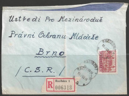 1963 1.55 Zt Registered, Raciborz (11-2-63) To Brno Czechoslovakia - Briefe U. Dokumente
