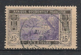 COTE D'IVOIRE - 1922-28 - N°YT. 65 - Lagune Ebrié 25c Noir Et Violet - Oblitéré / Used - Gebruikt