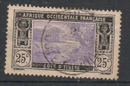 COTE D'IVOIRE - 1922-28 - N°YT. 65 - Lagune Ebrié 25c Noir Et Violet - Oblitéré / Used - Gebraucht
