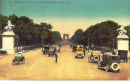 *CPA - 75 PARIS  Avenue Des Champs Elysées - Animée, Tacots - Colorisée - Autres & Non Classés