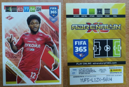 AC - 261 LUIZ ADRIANO  SPARTAK MOSCOW  TEAM MATE  PANINI FIFA 365 2019 ADRENALYN TRADING CARD - Tarjetas