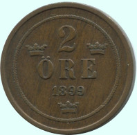 2 ORE 1899 SUÈDE SWEDEN Pièce #AC906.2.F.A - Sweden