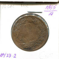 10 CENTIMES 1855 LUXEMBURG LUXEMBOURG Münze #AT177.D.A - Luxembourg