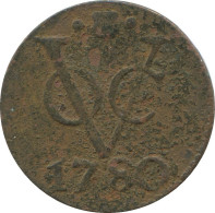 1780 UTRECHT VOC DUIT NETHERLANDS INDIES NEW YORK COLONIAL PENNY #VOC1075.8.U.A - Indie Olandesi