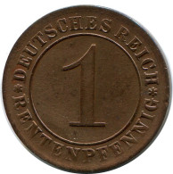 1 RENTENPFENNIG 1924 A DEUTSCHLAND Münze GERMANY #DB770.D.A - 1 Rentenpfennig & 1 Reichspfennig