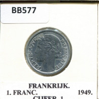 1 FRANC 1949 FRANKREICH FRANCE Französisch Münze #BB577.D.A - 1 Franc