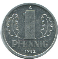 1 PFENNIG 1982 A DDR EAST DEUTSCHLAND Münze GERMANY #AE045.D.A - 1 Pfennig