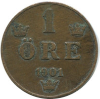 1 ORE 1901 SCHWEDEN SWEDEN Münze #AD348.2.D.A - Zweden