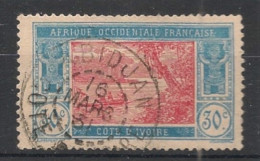 COTE D'IVOIRE - 1922-28 - N°YT. 67 - Lagune Ebrié 30c Bleu Et Rose - Oblitéré / Used - Usados