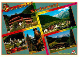 73237769 Werfenweng Gasthof Pension Barbarahof Panorama Kirche Orig Ortsschild W - Other & Unclassified